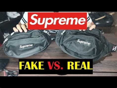 fake vs real supreme waist bag ss18|authentic supreme vs fake clothing.